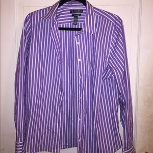 Ralph Lauren purple stripped long sleeve